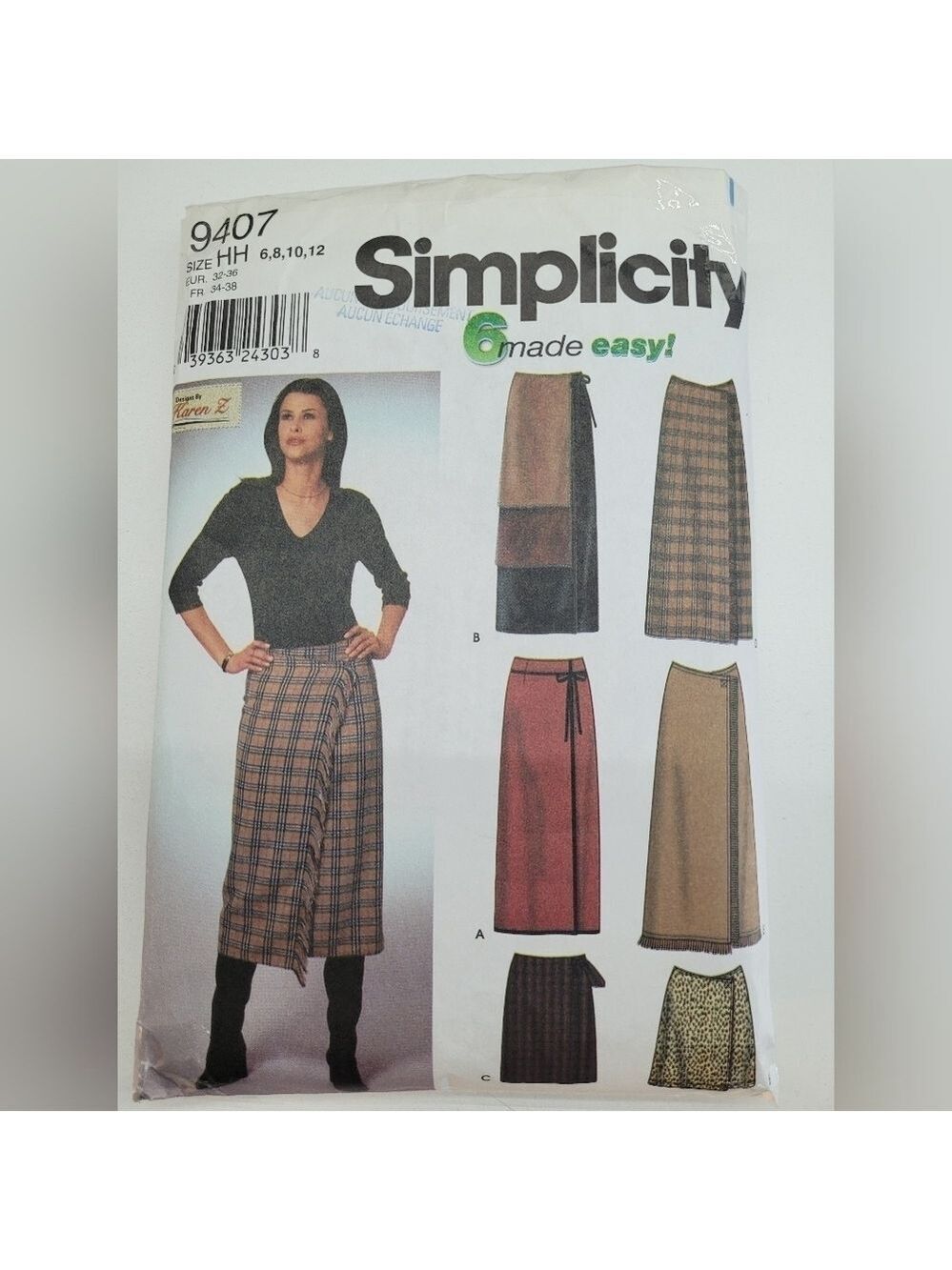 🧵4/$20🧵 Simplicity 9407 Long Skirt Sewing Pattern Uncut Size 6-12 DIY Supplies